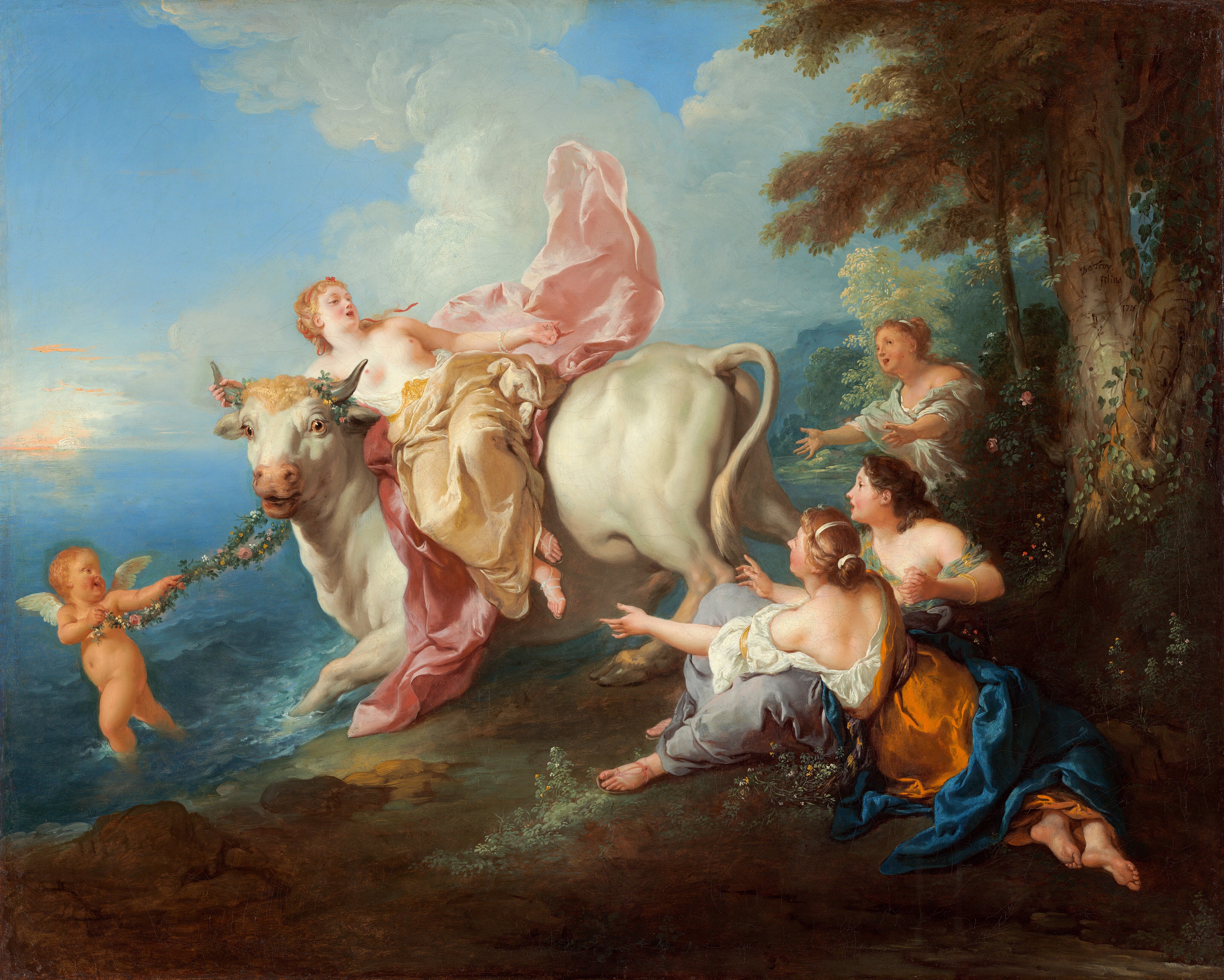 Classical painting of Europa and the Bull